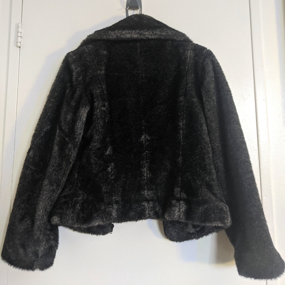 Utex Dark Grey Faux Fur Coat - Picture 2 of 4